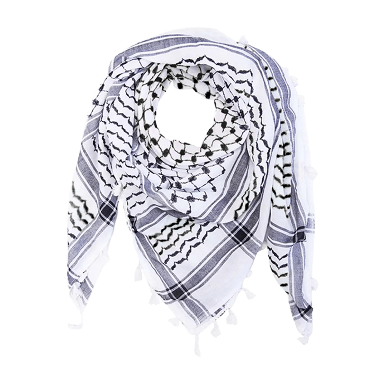 Palestinian Black and White Kufiya (Made in Palestine)