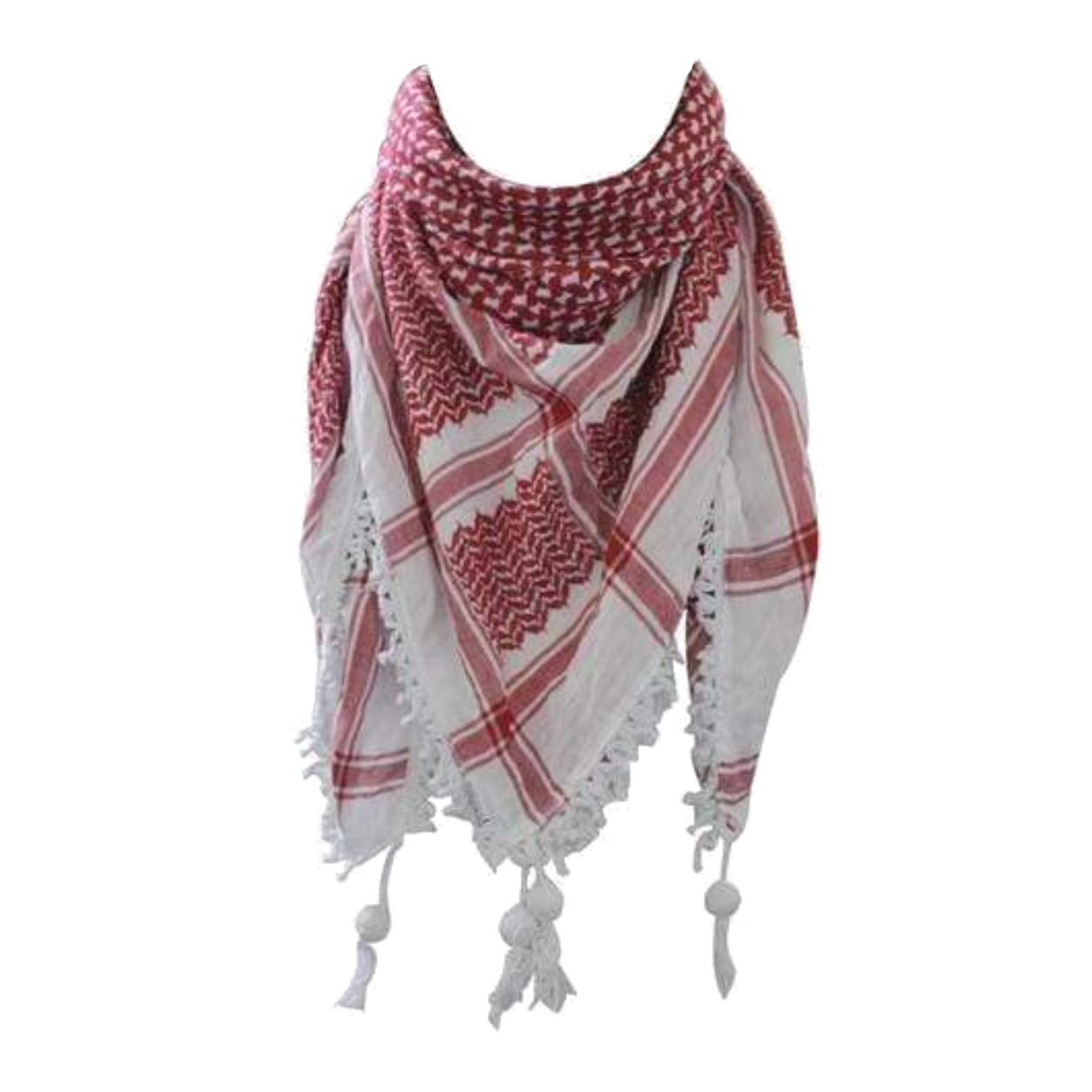 Palestinian Red and White Kufiya (Made in Palestine)