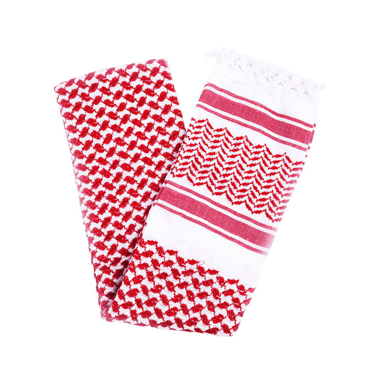 Al'Ard Red and white Wishah (Scarf) (Made in Palestine)
