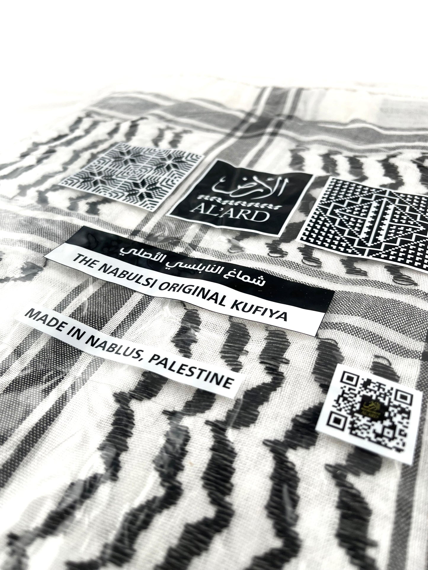 Palestinian Black and White Kufiya (Made in Palestine)